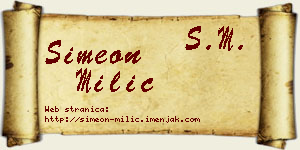 Simeon Milić vizit kartica